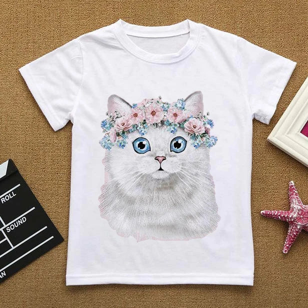 Camiseta infantil de gatitos lindos (6T-9T)
