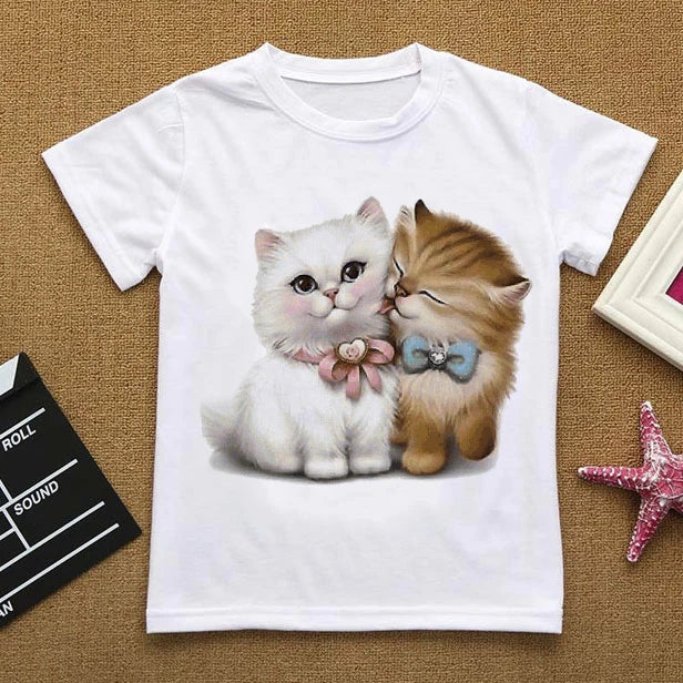 Camiseta infantil de gatitos lindos (6T-9T)