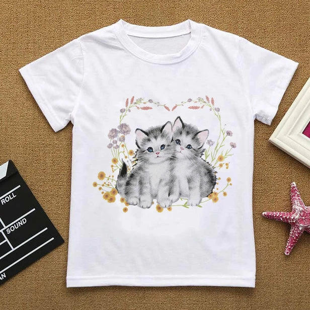Camiseta infantil de gatitos lindos (6T-9T)