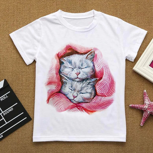 Camiseta infantil de gatitos lindos (6T-9T)