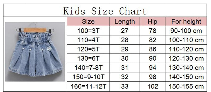 Pantalones cortos vaqueros de corte A para niños (3T-12T)