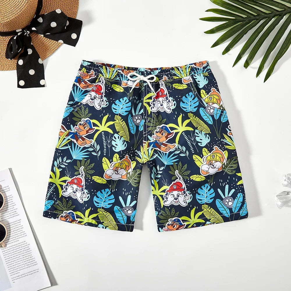 Pantalones cortos de playa de dibujos animados para niños (9-14 años)