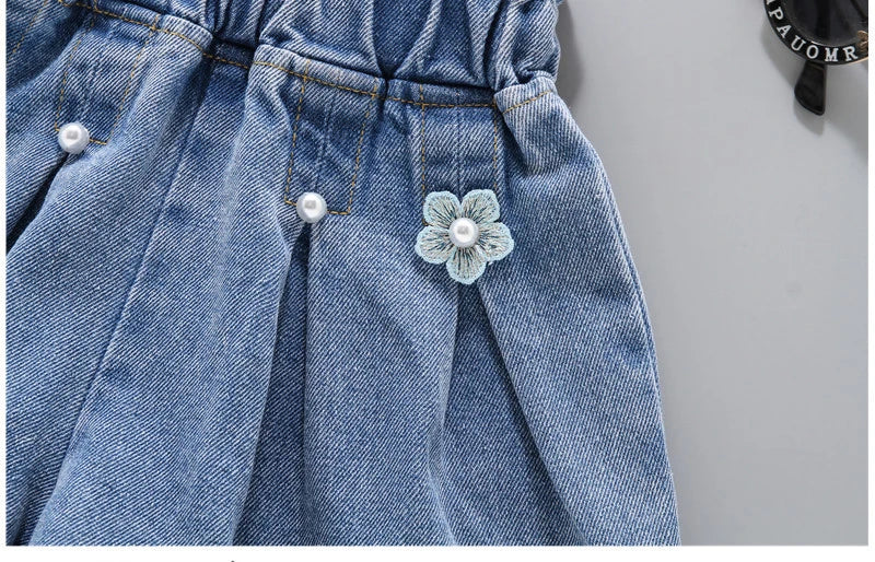 Pantalones cortos vaqueros de corte A para niños (3T-12T)