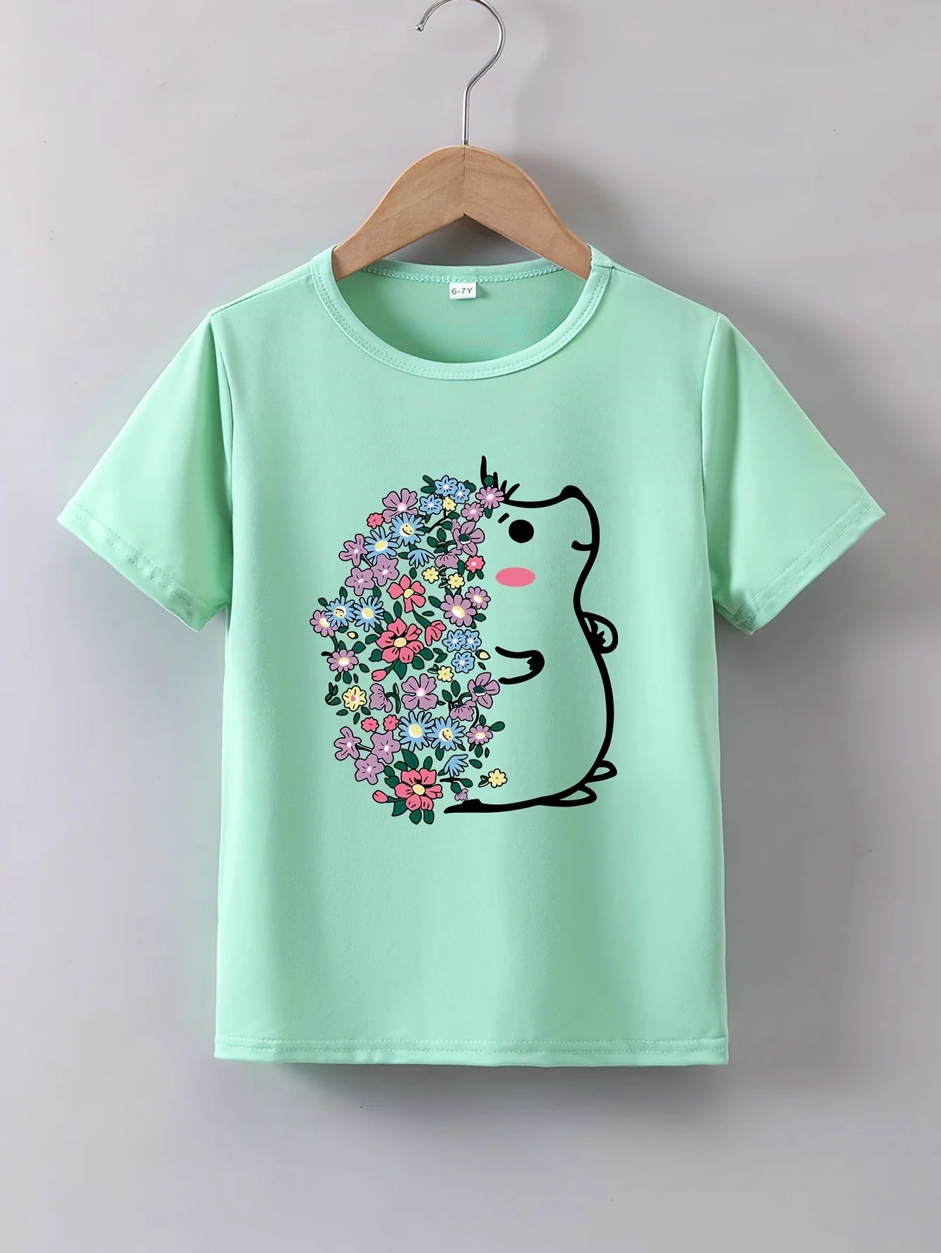 Camiseta infantil de erizo florido (3-12 años)