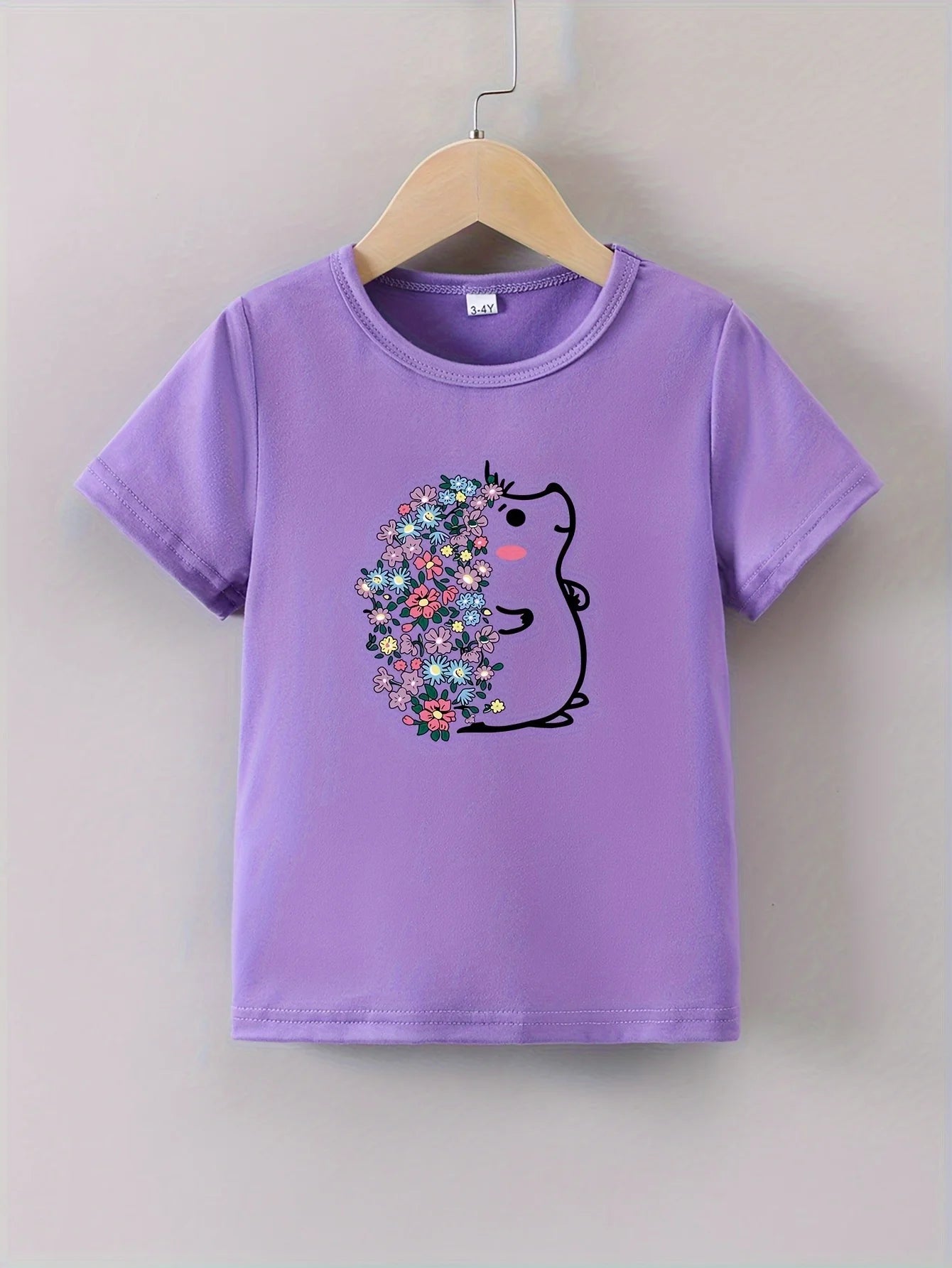 Camiseta infantil de erizo florido (3-12 años)