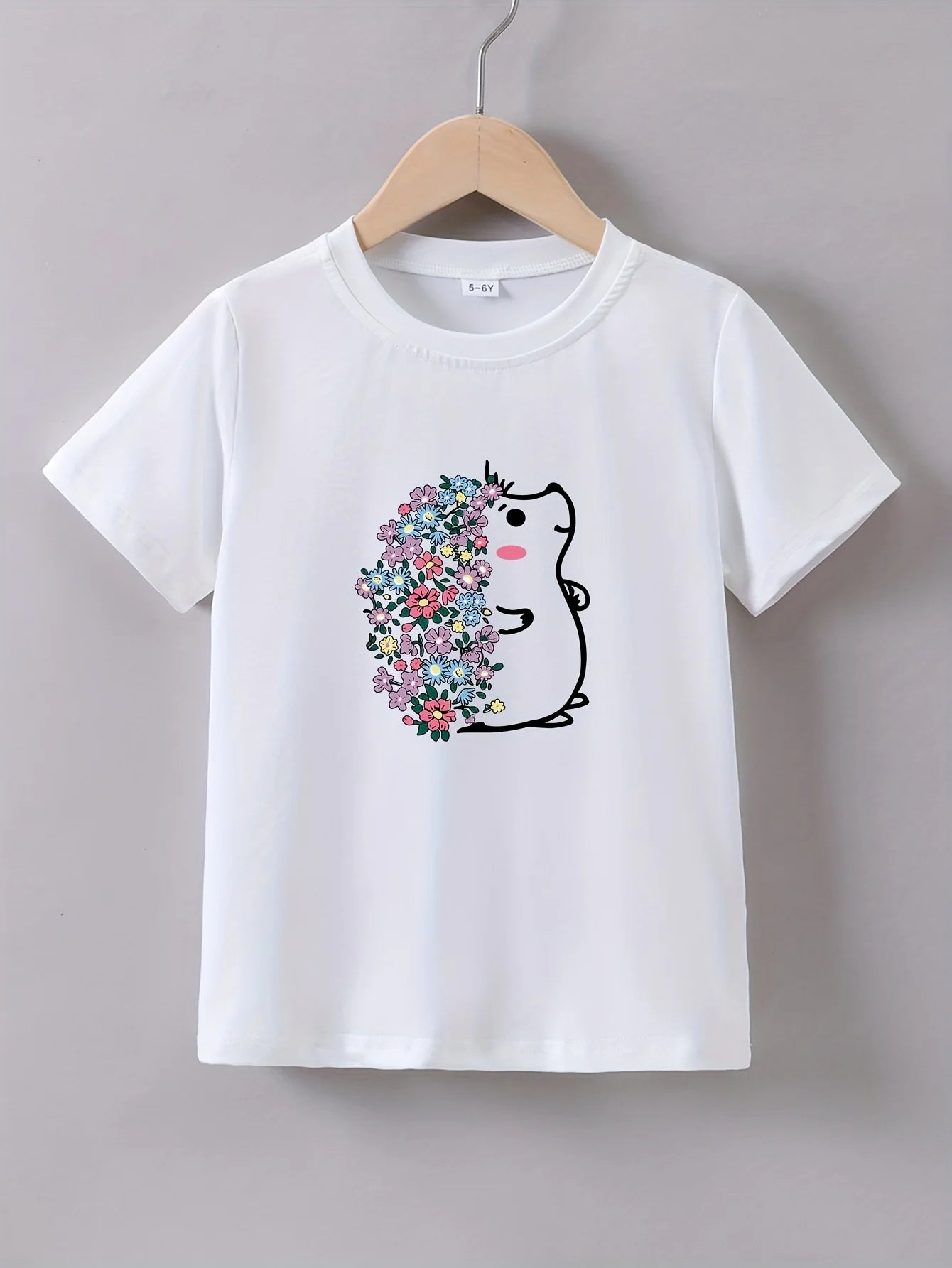 Camiseta infantil de erizo florido (3-12 años)