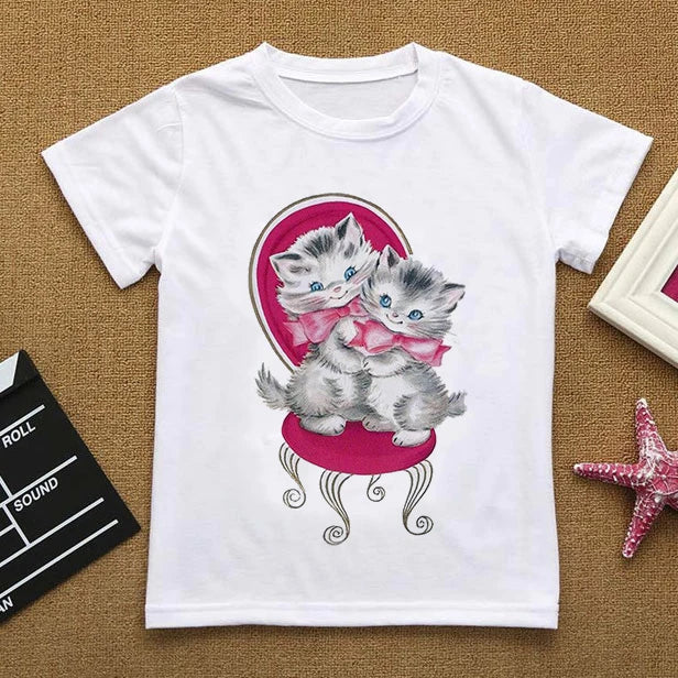 Camiseta infantil de gatitos lindos (6T-9T)