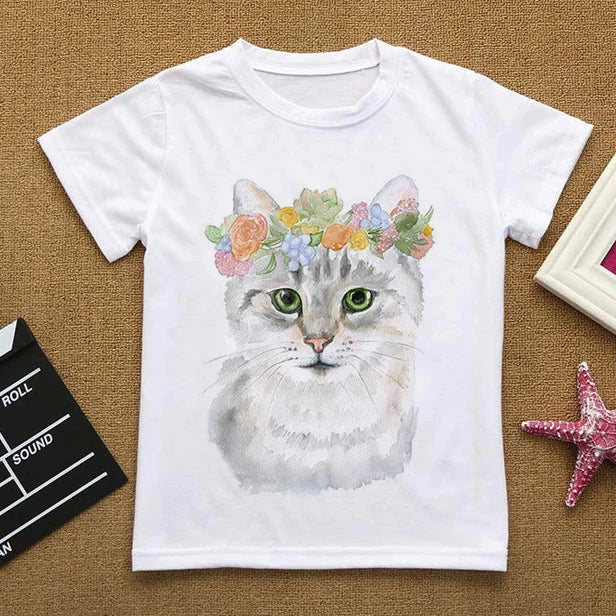 Camiseta infantil de gatitos lindos (6T-9T)