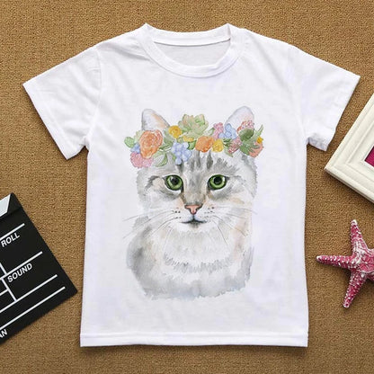 Camiseta infantil de gatitos lindos (6T-9T)