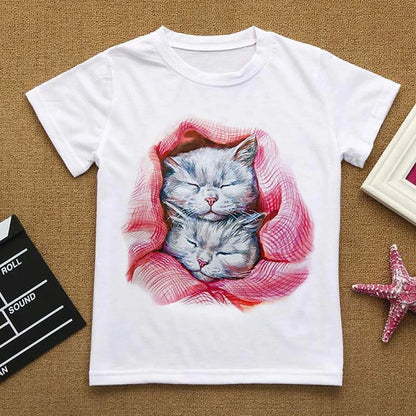 Camiseta infantil de gatitos lindos (6T-9T)
