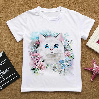 Camiseta infantil de gatitos lindos (6T-9T)
