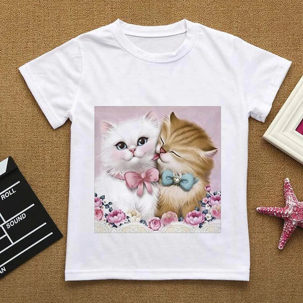 Camiseta infantil de gatitos lindos (6T-9T)