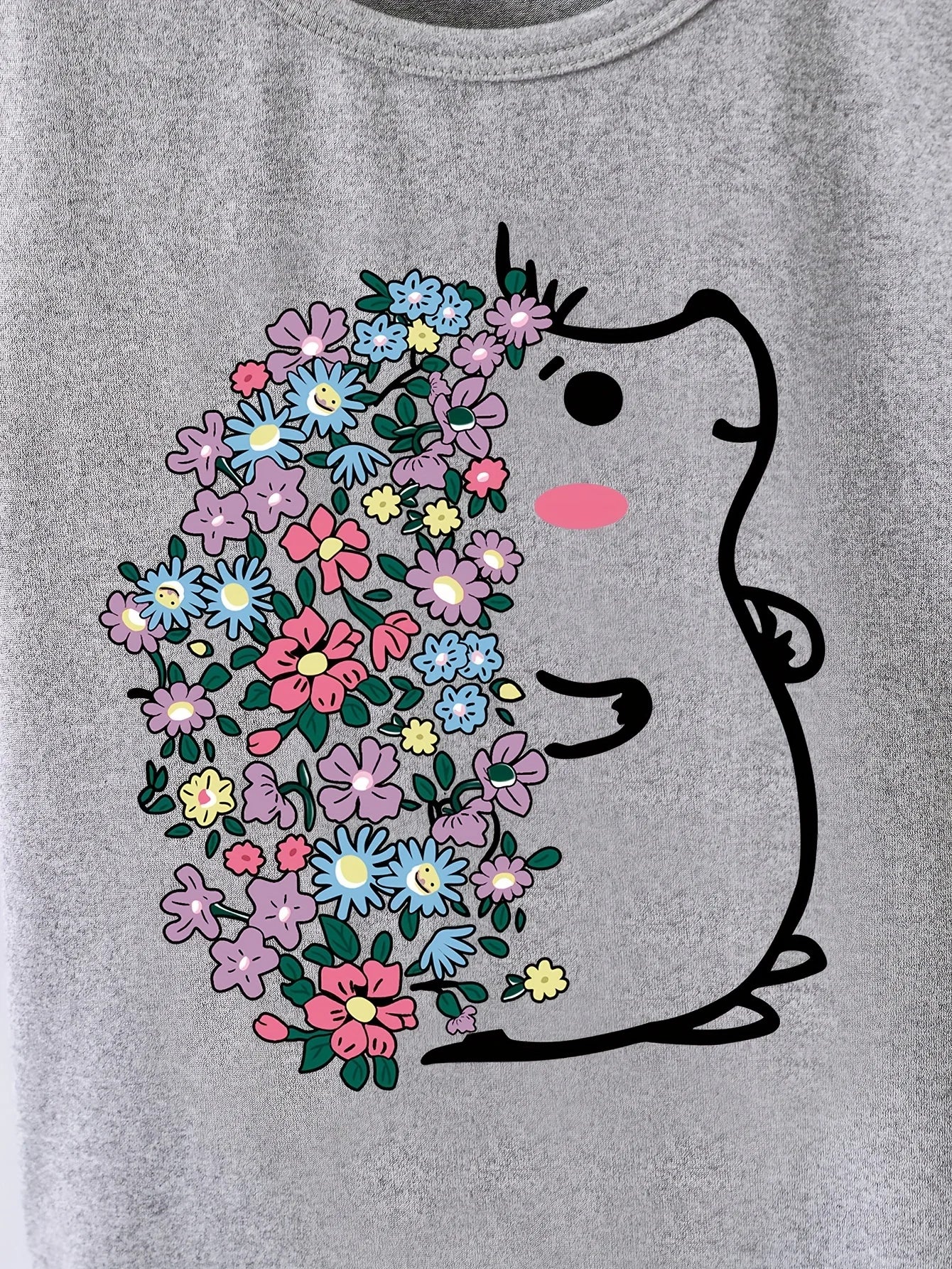Camiseta infantil de erizo florido (3-12 años)