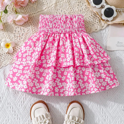 Falda de princesa con flores para niñas (3 a 7 años)