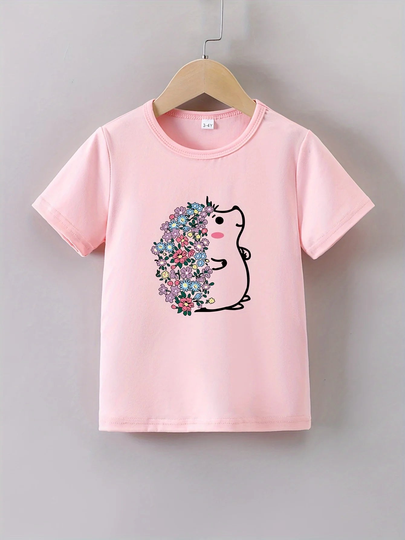 Camiseta infantil de erizo florido (3-12 años)