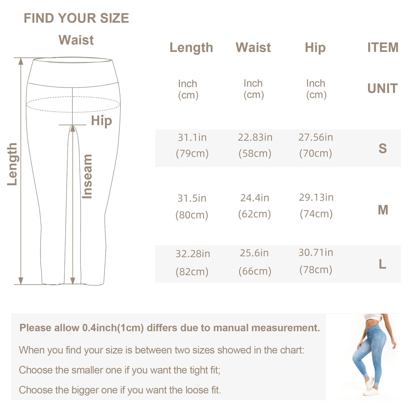 Leggings vaqueros ajustados