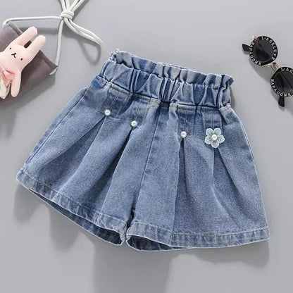 Pantalones cortos vaqueros de corte A para niños (3T-12T)