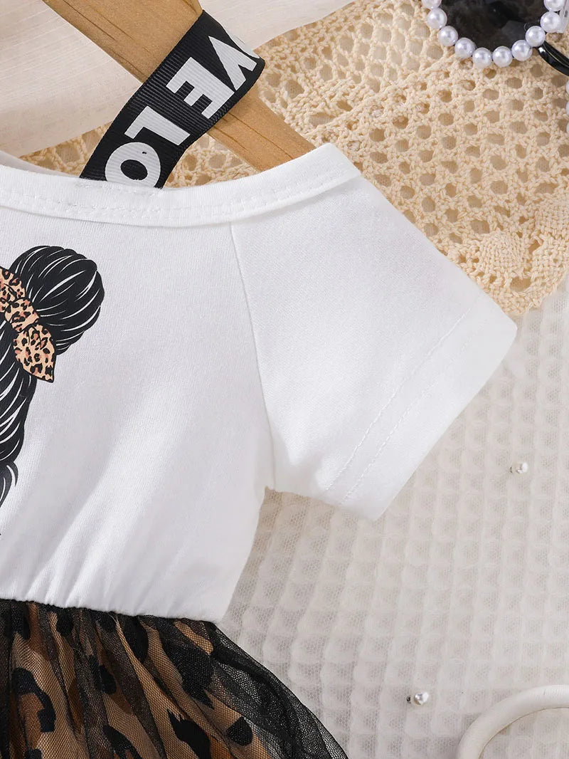 Vestido Leopard Infantil (3Y-6Y)