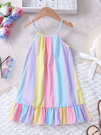 Children's Sweet Rainbow Dress (3Y-8Y)