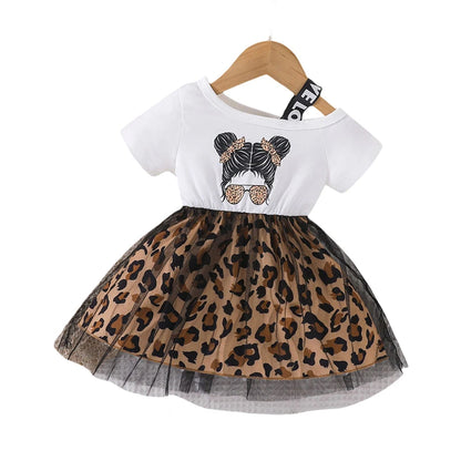 Vestido Leopard Infantil (3Y-6Y)