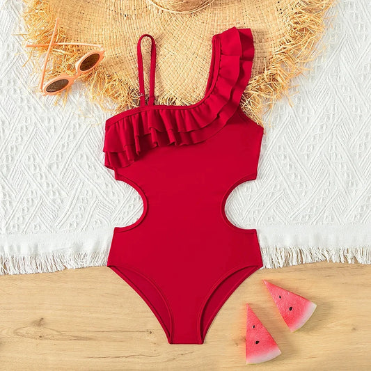 Fato de Banho Retro Ruffle Infantil (5Y-14Y)