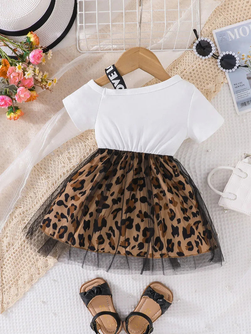 Vestido Leopard Infantil (3Y-6Y)