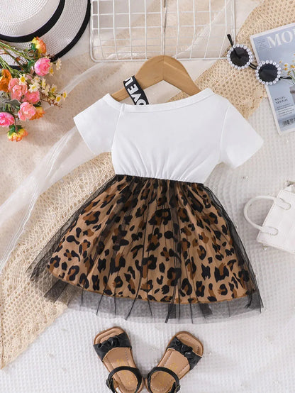 Vestido Leopard Infantil (3Y-6Y)