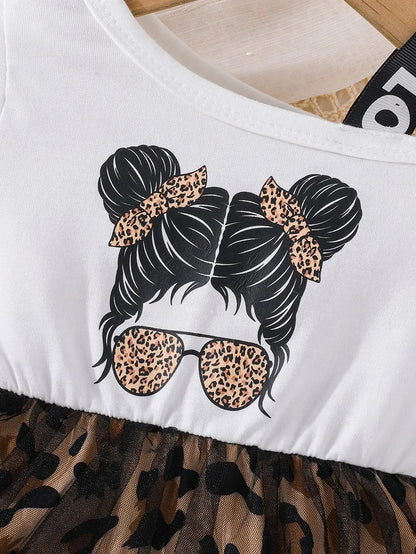 Vestido Leopard Infantil (3Y-6Y)