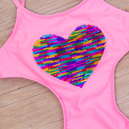 Traje de baño monokini glamuroso para niños (7-14 años)