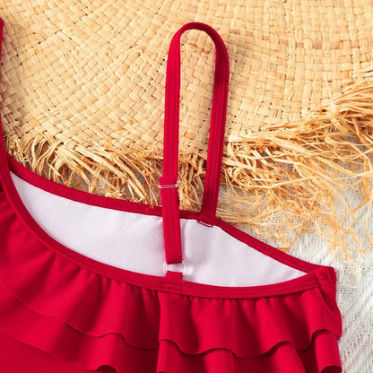 Traje de baño retro con volantes para niños (5-14 años)