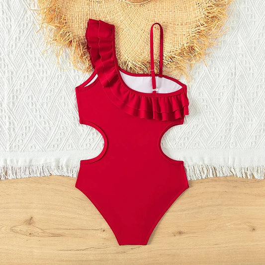 Fato de Banho Retro Ruffle Infantil (5Y-14Y)