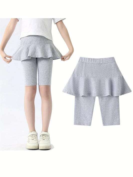 Pantalones cortos tipo leggings con falda (110 cm-150 cm)