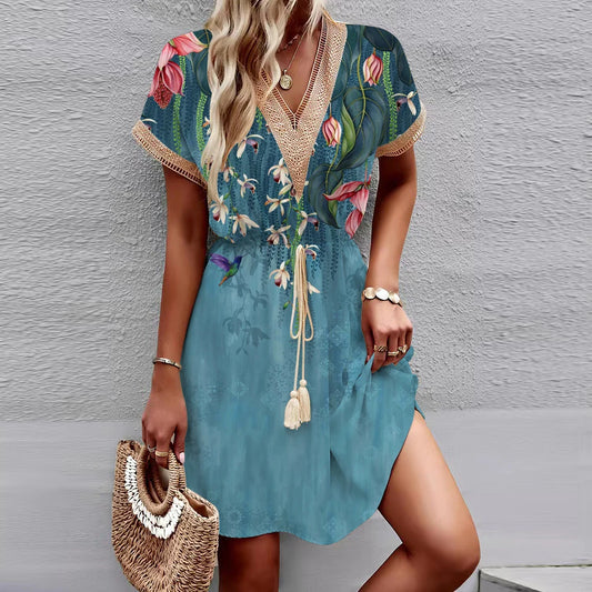 Vestido de encaje con flores