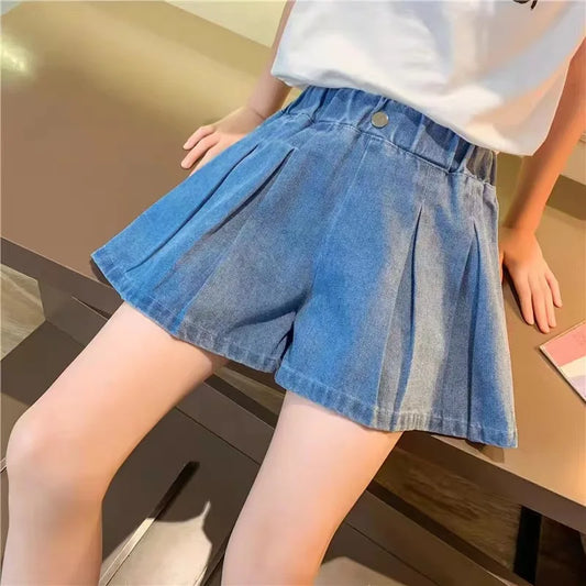 Pantalones cortos vaqueros de corte A para niños (3T-12T)